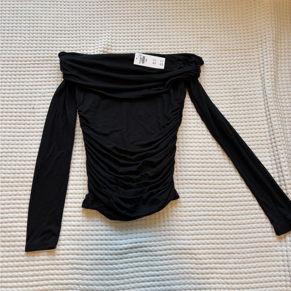 Abercrombie & Fitch Black Off-Shoulder Blouse Size XS